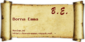 Borna Emma névjegykártya